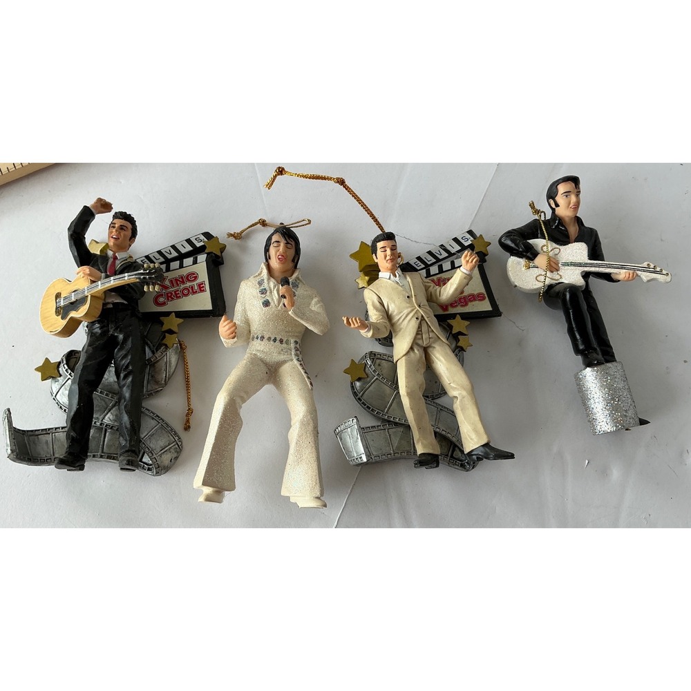 Elvis Presley‎ Vintage 2006 Christmas Ornaments Set of 4 King Creole Vegas Y2K